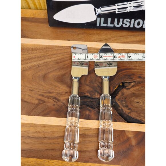 Illusion 2-Piece Cheese Knife & Spreader Set With Acrylic Handles & Stainless St - Picture 7 of 8